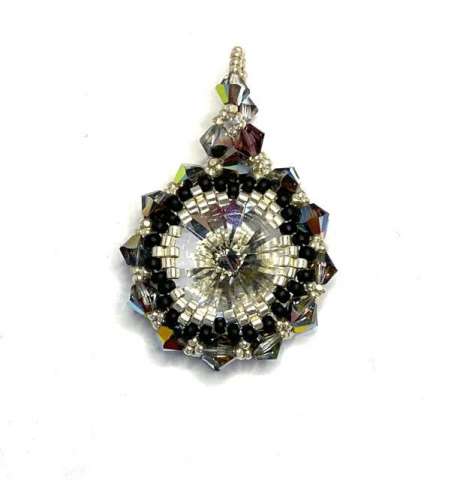 Abrakadabra Pendant by Lori Ahlin©2022, Necklace, Beaded Necklace, Beaded Pendant, Abrakadabra, Abracadabra