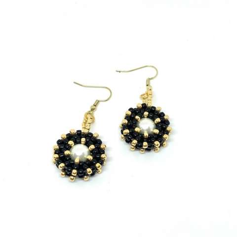 CRAW Earrings by Cindy Johnson ©2026, Cubic Right Angle Weave,