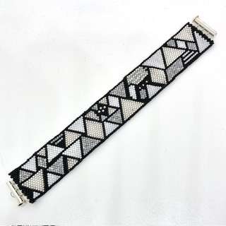 Geometric Bracelet by Cindy Johnson ©2026, Even Peyote Bracelet, Peyote Bracelet