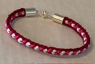 Heartfelt Friendship Bracelet by Cindy Johnson ©2024, 8 strand Kumihimo Braid Class, Kumihimo bracelet, Kumihimo Class, Japanese braiding
