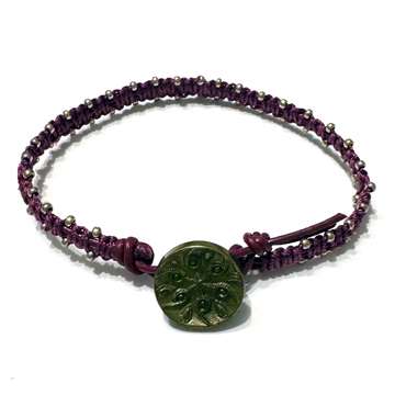 Mac & Beads by Lori Ahlin©2025, Bracelet, Leather Beaded bracelet, beaded Leather Wrap, Roman Wrap bracelet, Firepolish, Duracoat Seed beads