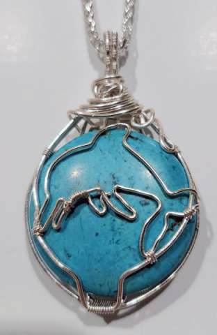 Swimming With Dolphins by Charlene Furukawa©2025, Wire Wrapping Class, Wire Wrapping, Wire Bezel, Wire Shaping, Wire Wrapping Class Henderson Nevada, Bead Class Las Vegas