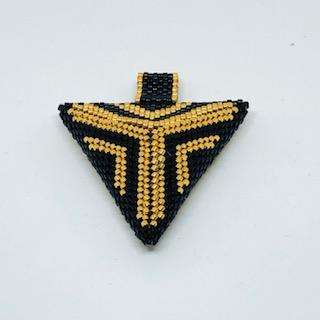 Puffy Pendant by Cindy Johnson ©2026, Bead Weaving, Stitch - Peyote stitch, Stitch - Peyote increase, Stitch - Peyote decrease