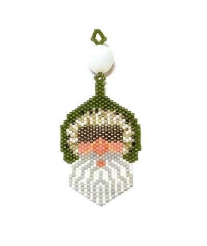 Santa of Norway by Lori Ahlin©2021, Santas Around the World, Beaded Santa, Delica beads, Beads, Christmas Ornament, Beaded Christmas Ornament, Ukraine Ornament, Beaded Santa Class, Support Ukraine, Ukraine Sunflower