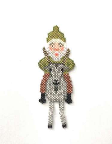 Santa of Sweden by Lori Ahlin©2023, Santas Around the World, Beaded Santa, Delica beads, Beads, Christmas Ornament, Beaded Christmas Ornament, Bead Class, Santa of Sweden Ornament, Beaded Santa Class, Swedish Santa, Miyuki Beads, Beadweaving, Miyuki Durac