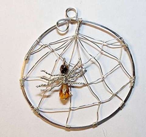 Spider Webs, bending wire, weaving wire and making loops with pliers.