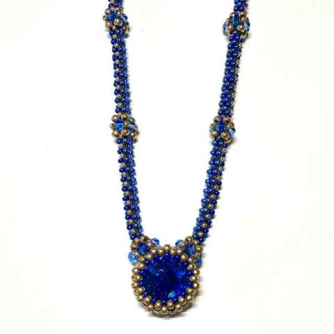 Stitch Club Accomplishment Class 2 by Lori Ahlin©2024, RAW Stitch Class, CRAW Stitch, RAW Bezel Stitch, Seed Bead Necklace, Beaded necklace class, bead class, beads, Henderson Nevad