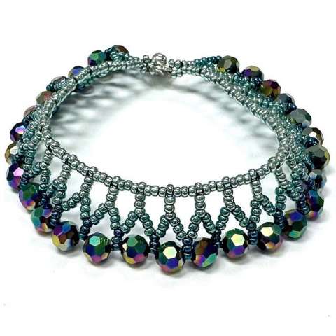 Stitch Club Class – Chevron Stitch by Lori Ahlin©2025, Chevron Stitch Class, Seed Bead Bracelet, Miyuki beads, seed bead bracelet, Beaded bracelet class