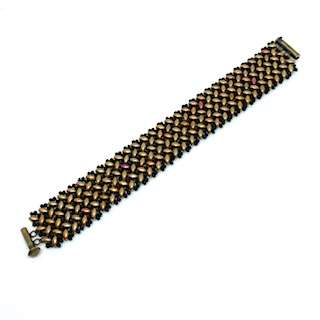 Super Herringbone Bracelet by Cindy Johnson ©2026, Two Hole Bead Bracelet, Herringbone Bracelet
