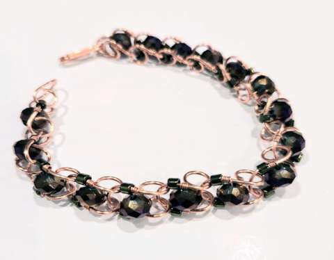 Swing Into Fall Bracelet by Charlene Furukawa©2025, Wire Wrapping Class, Wire Wrapping, Shape Your Clasp, Wire Wrapping Class Henderson Nevada, Bead Class Las Vegas