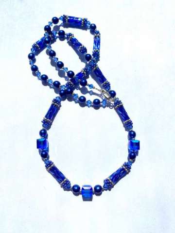 Twisted Tubes Necklace by Lori Ahlin©2022, Necklace, Beaded Necklace, Peyote tube beads, Softflex with Beads, Wire Guardians, Twisted Crimps, Bugle beads, 	