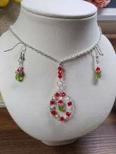 Merry Grinchmas by Rene' Despres©2022, Necklace, Wire wrapping,Clasp and Crimps	