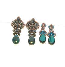 A Year of Earrings 4 by Lori Ahlin©2021, A Year of Earrings, Czech beads ,Rulla beads, Swarovski Crystals, Beaded earrings, Seed bead earrings