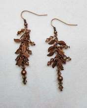 Autumn Earrings by Rene' Despres©2023 Earrings, wire looping and adding beads.