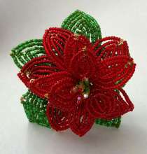 Poinsettia Workshop Part 1 of Part 2 by Charlene Furukawa©2026, Wire Shaping, French Beading, Wire Shaping Class Henderson Nevada,  French Beading Class Henderson Nevada, Wire Shaping Class Las Vegas Nevada, French Beading Class Las Vegas Nevada  
