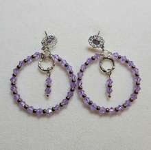 Violet Bloom Earrings 2024 Earrings, wire looping.