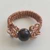 Cardinal Ring by Corey Milliren ©2019, Gemstone Bead,Copper Wire class