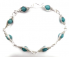 Alt Text Herringbone Bracelet by Corey Milliren ©2023 Sterling Silver Wire, Amazonite Gemstone Beads, Wire Wrapping, Wire Weaving