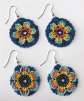 Huichol Flower Power by Valerie Catallozzi©2020, Circular Netting, Huichol, Earrings, Bead weaving Class
