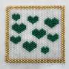 Mug Rug-Hearts Cindy Johnson ©2025, Peyote, Bead Weaving