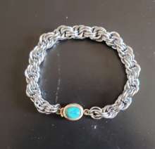 Chainmaille Bracelet using Double Spiral Technique with one size jump ring by Janette Bond